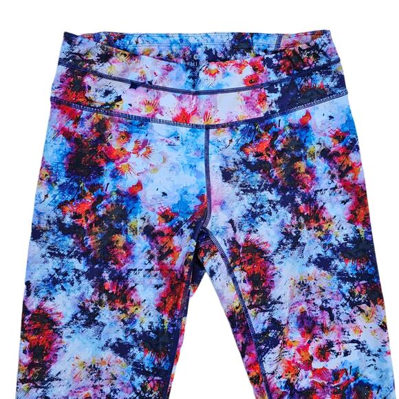 Floral Athletic Legging Athleta Hypersonic Sonar Tight Size M Stretch Athleisure - Picture 3 of 10